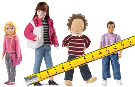 Mode Puppe mittlere Größe 17 cm in verschiedenen Farben für Puppenhäuser 