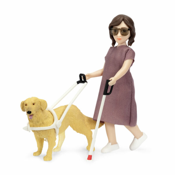 LUNDBY - Puppenhauspuppe Frau mit Blindenhund