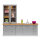 LUNDBY - Küche mit Spüle und Spülmaschine, grau, beleuchtet, ohne Batterie