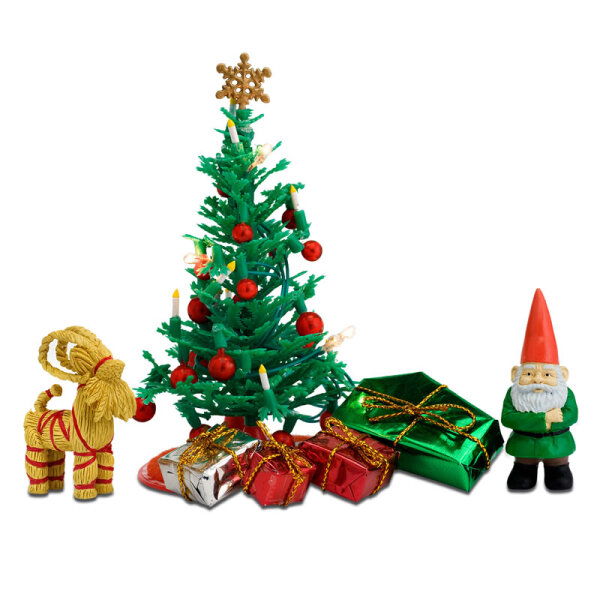 LUNDBY - Puppenhaus-Zubehör Weihnachtsbaum-Set, beleuchtet, ohne Batterie