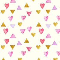 Puppenhaus Dekoblatt, Herzen, rosa & gold, selbstklebend, wasserfest