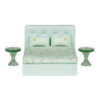 LUNDBY - Puppenhausmöbel Bett mit Gepolstertem Kopfteil