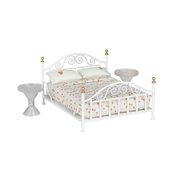 LUNDBY - Puppenhausmöbel Bett Klassisch