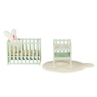 LUNDBY - Puppenhausmöbel Gitterbett & Wickeltisch