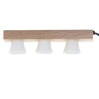 Hängelampe Holz mit drei Strahlern, LED