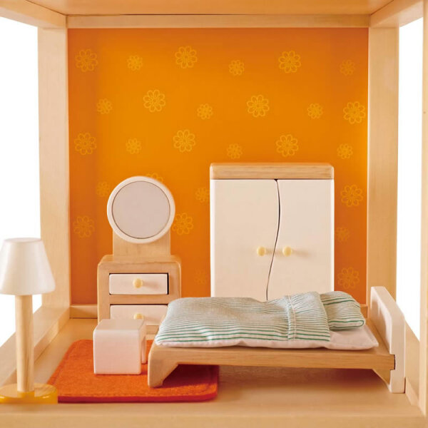 1 6 Puppenhaus Möbel japanischen Stil Schreibtisch Bett Licht Kirsche 