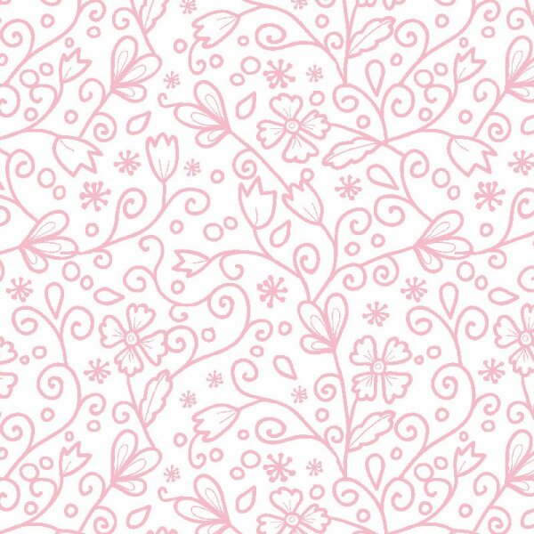 Puppenhaus Tapete, Flora, pink